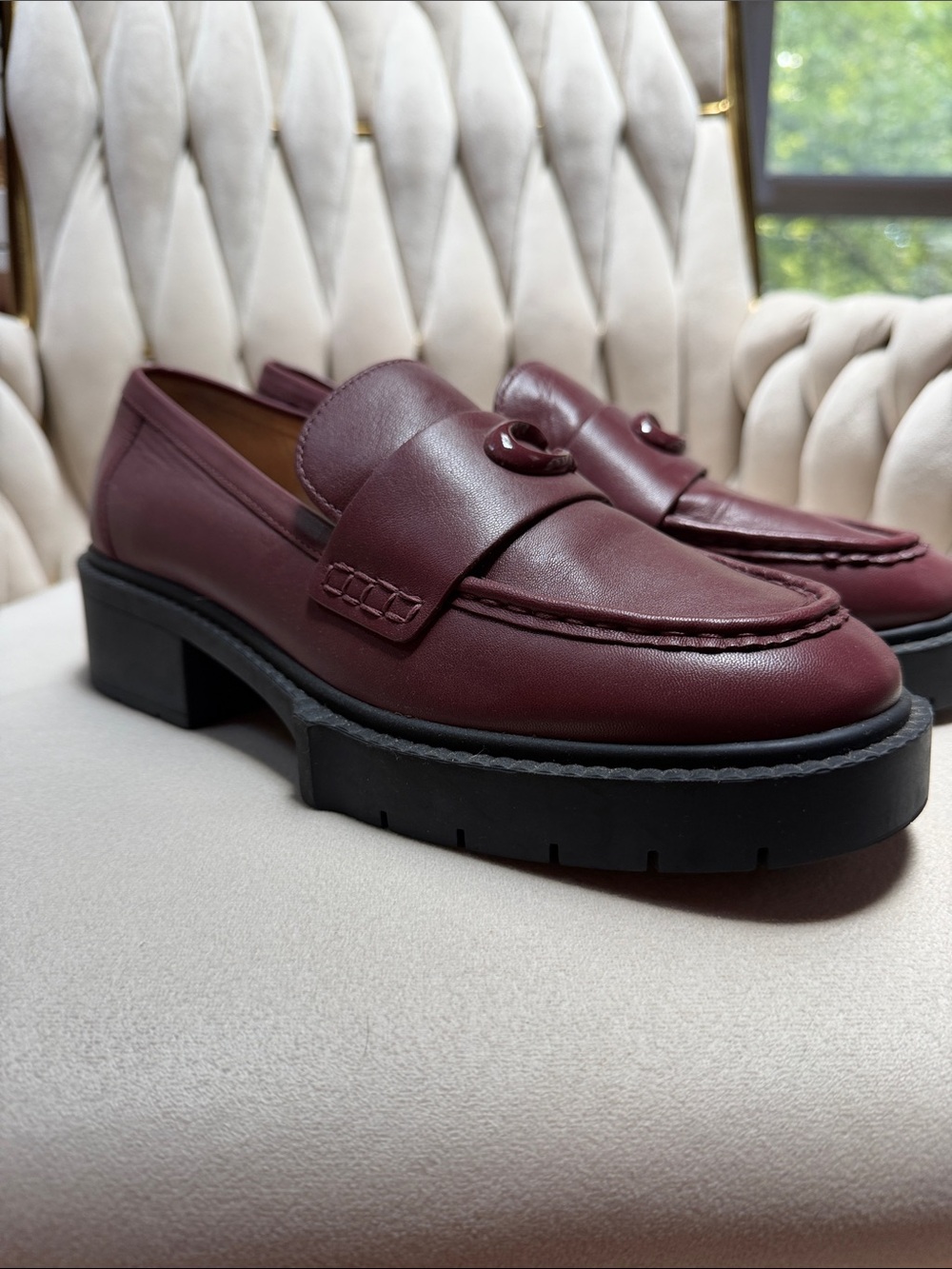 Coach Loafers in Burgundy